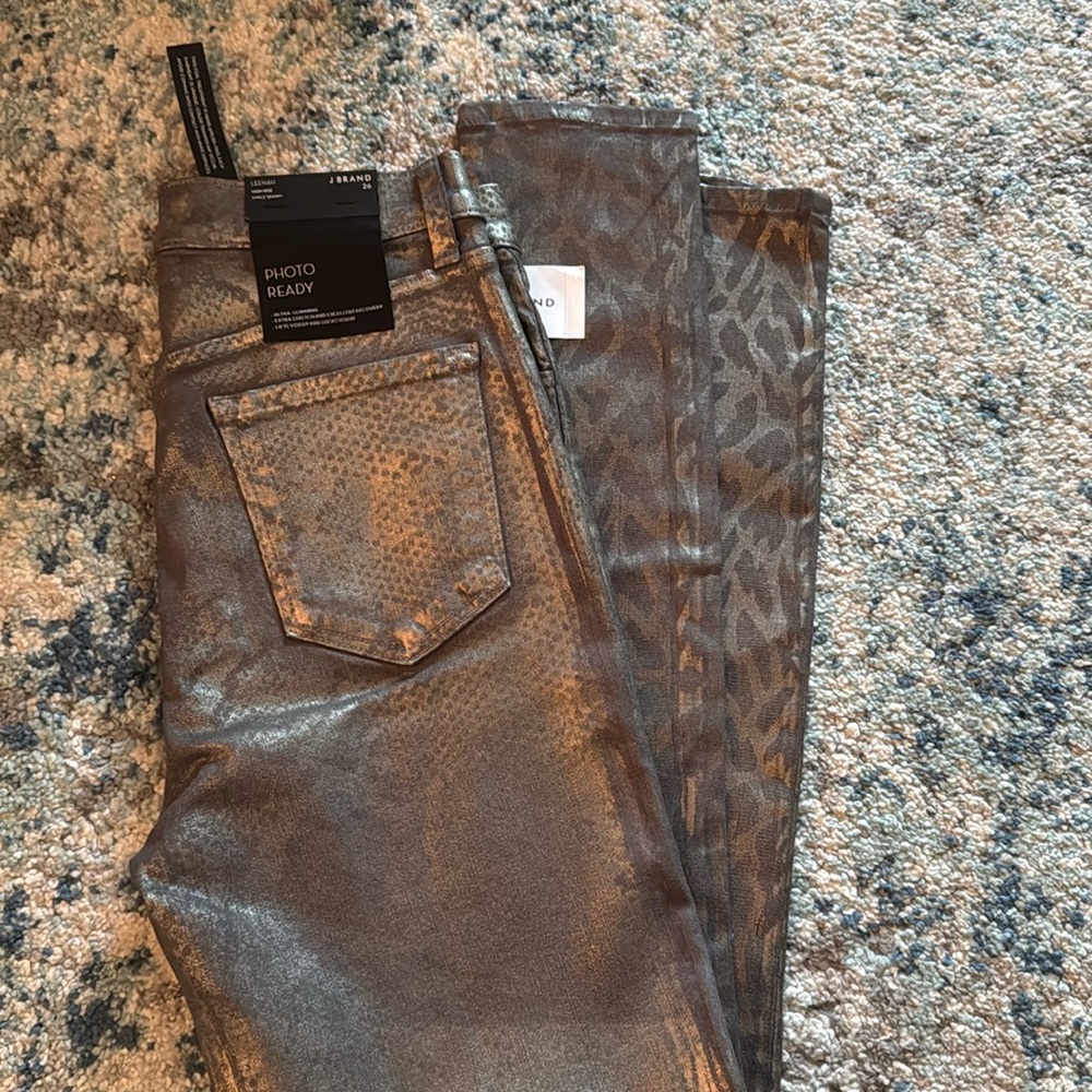J brand silver python high rise “photo ready” jean